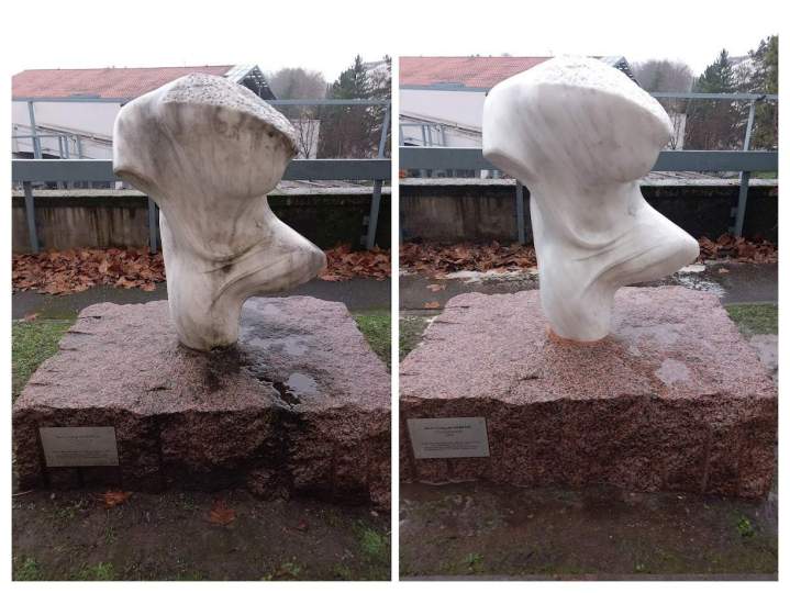 CALUIRE STATUE AVANT APRES